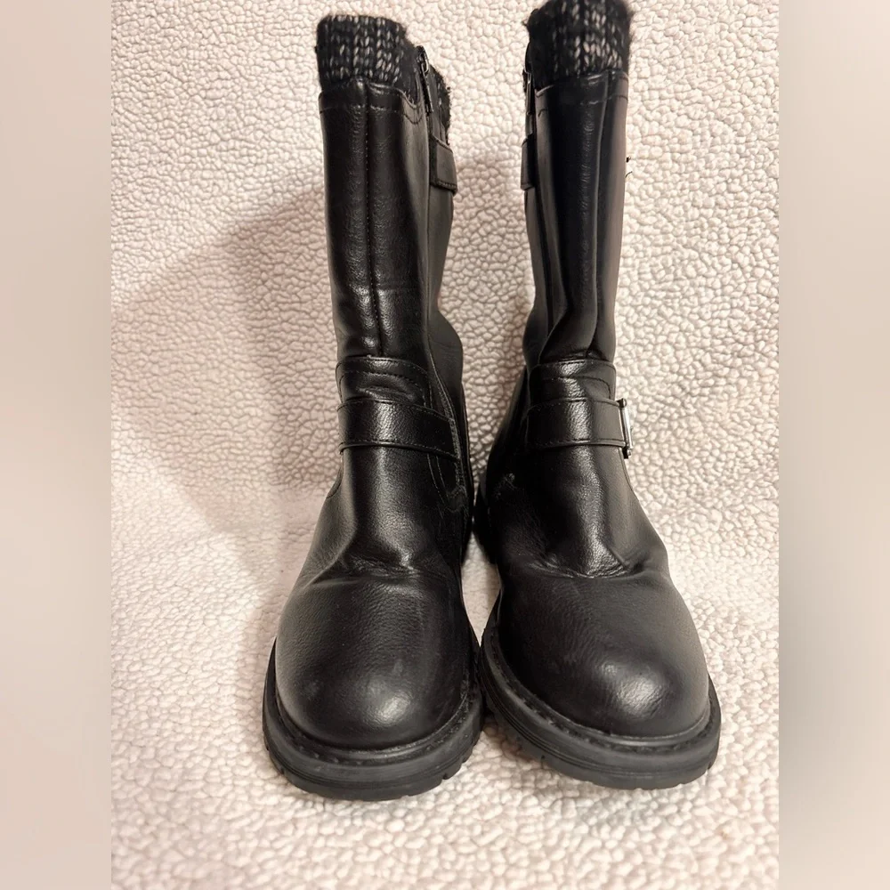 DV by Dolce Vita Black Motorcycle Boots with Buckle Straps - Picture 2 of 14